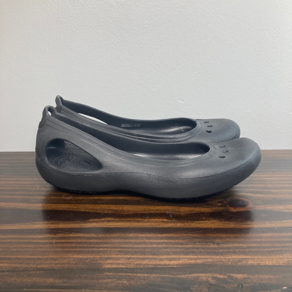 Crocs Kadee Black Slip On Comfort Ballet Flats Womens Size 7